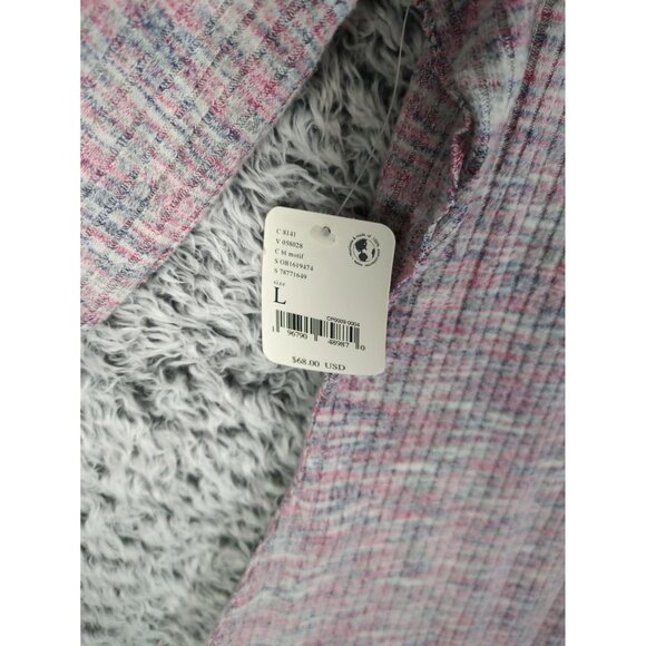 FREE PEOPLE Mockneck Long Sleeve Snap Back Bodysuit Women SZ L Colorful Rib Knit - Picture 3 of 10